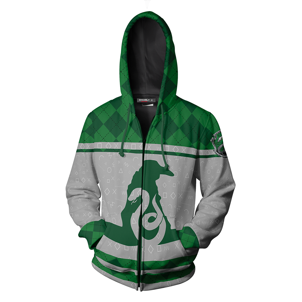 Slytherin Quidditch Team Harry Potter New Collection Zip Up Hoodie