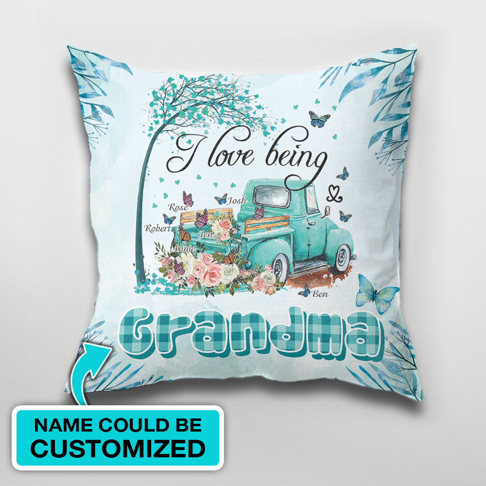 Personalized I love being Grandma Pillow