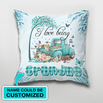 Personalized I love being Grandma Pillow