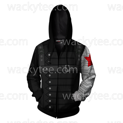 Captain America: The Winter Soldier Bucky Barnes Cosplay Zip Up Hoodie Jacket