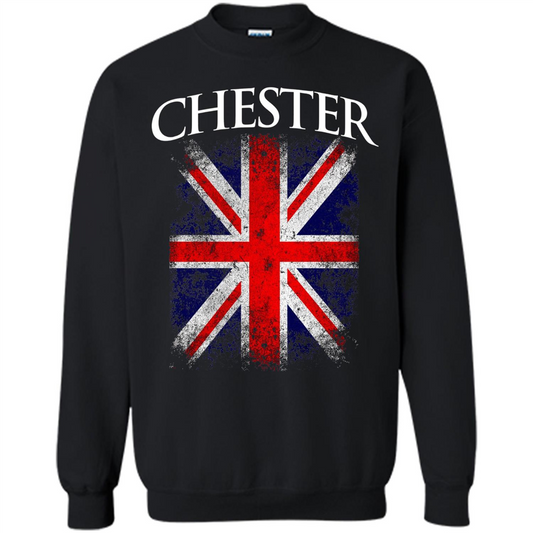 Chester England British Flag T-shirt Black