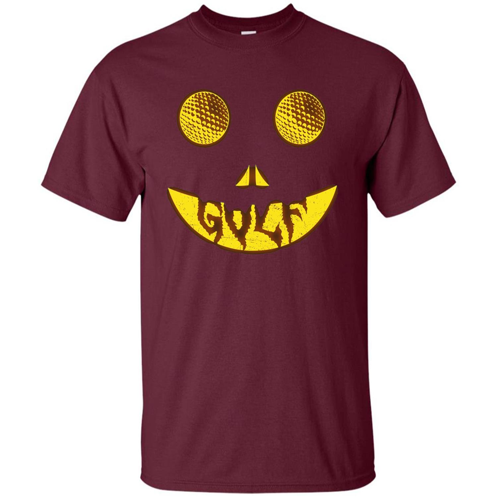Halloween Costume Golf Scary Face Halloween T-Shirt Maroon