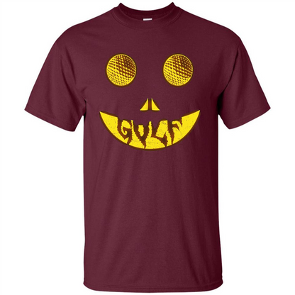 Halloween Costume Golf Scary Face Halloween T-Shirt Maroon