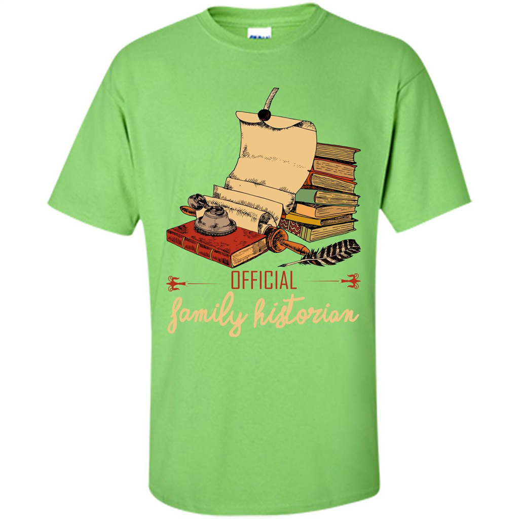 Family T-shirt Official Family Historian Lime
