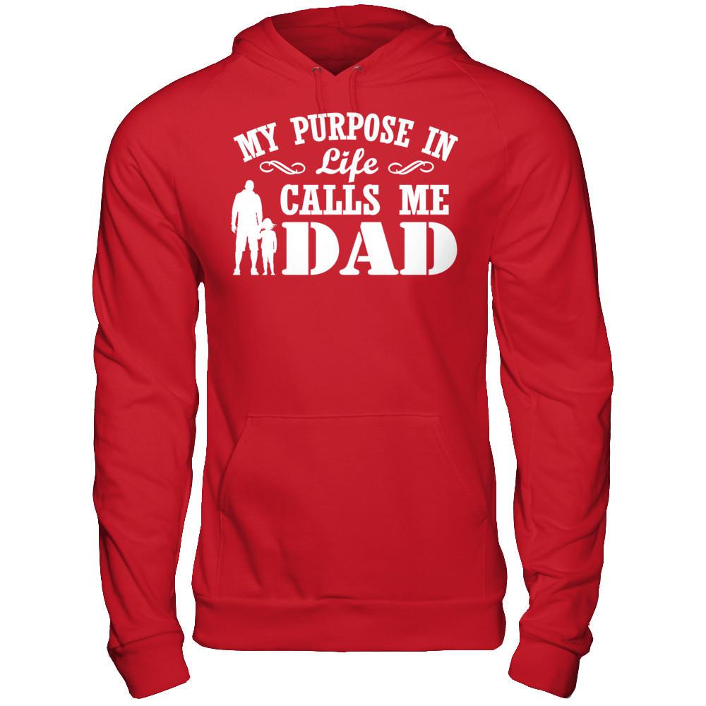 My Purpose In Life Calls Me Dad T-shirt Gildan - Pullover Hoodie Red