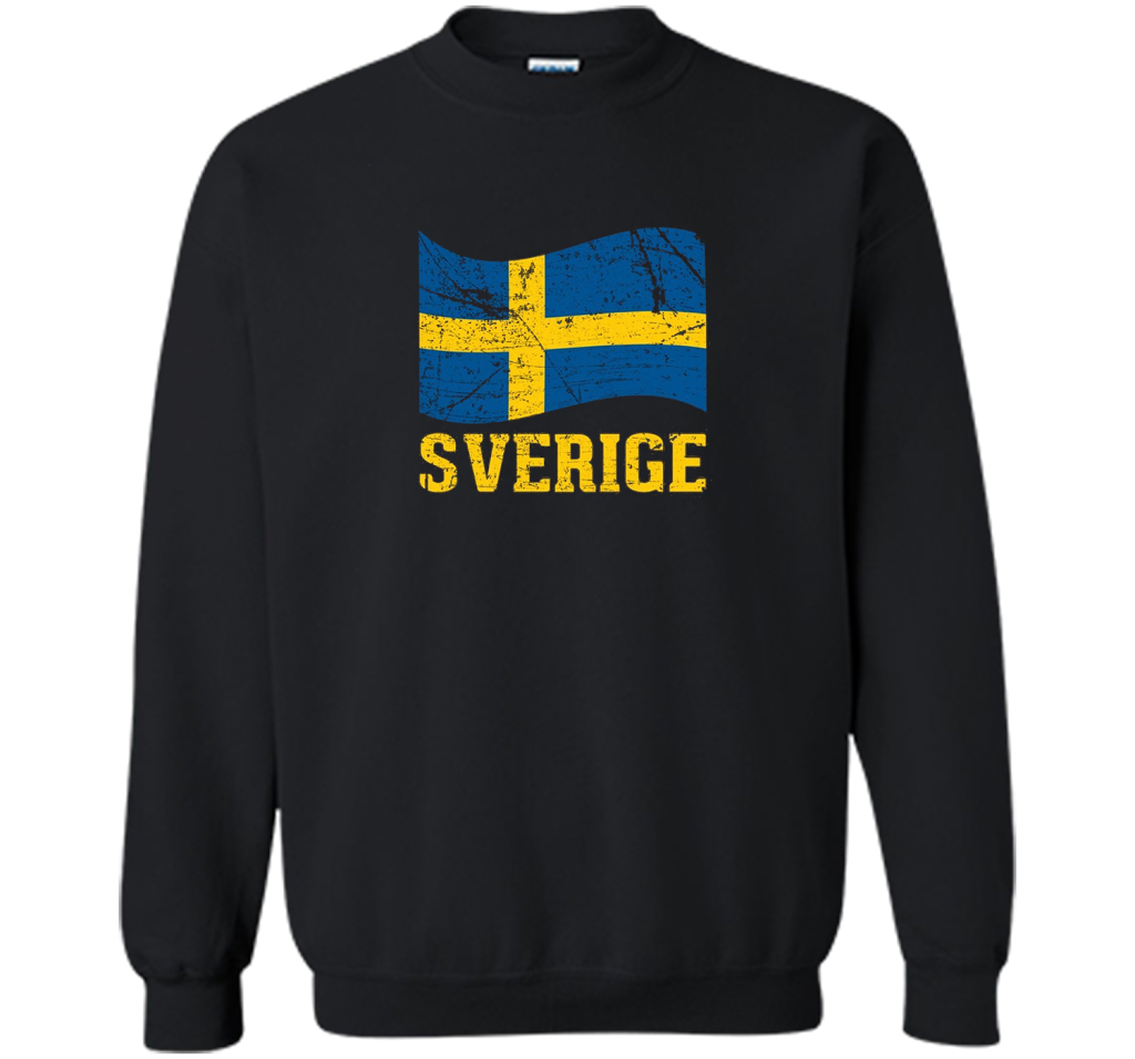 Swedish Flag, Sverige Souvenir Vintage T-Shirt t-shirt Black