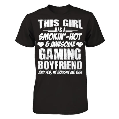 This Girl Has A Smoking Hot and Awesome Gaming Boyfriend and Yes, He Bought Me This Next Level - Unisex Fitted Tee Black