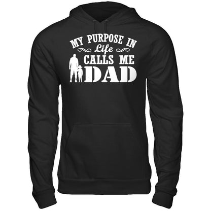 My Purpose In Life Calls Me Dad T-shirt Gildan - Pullover Hoodie Black