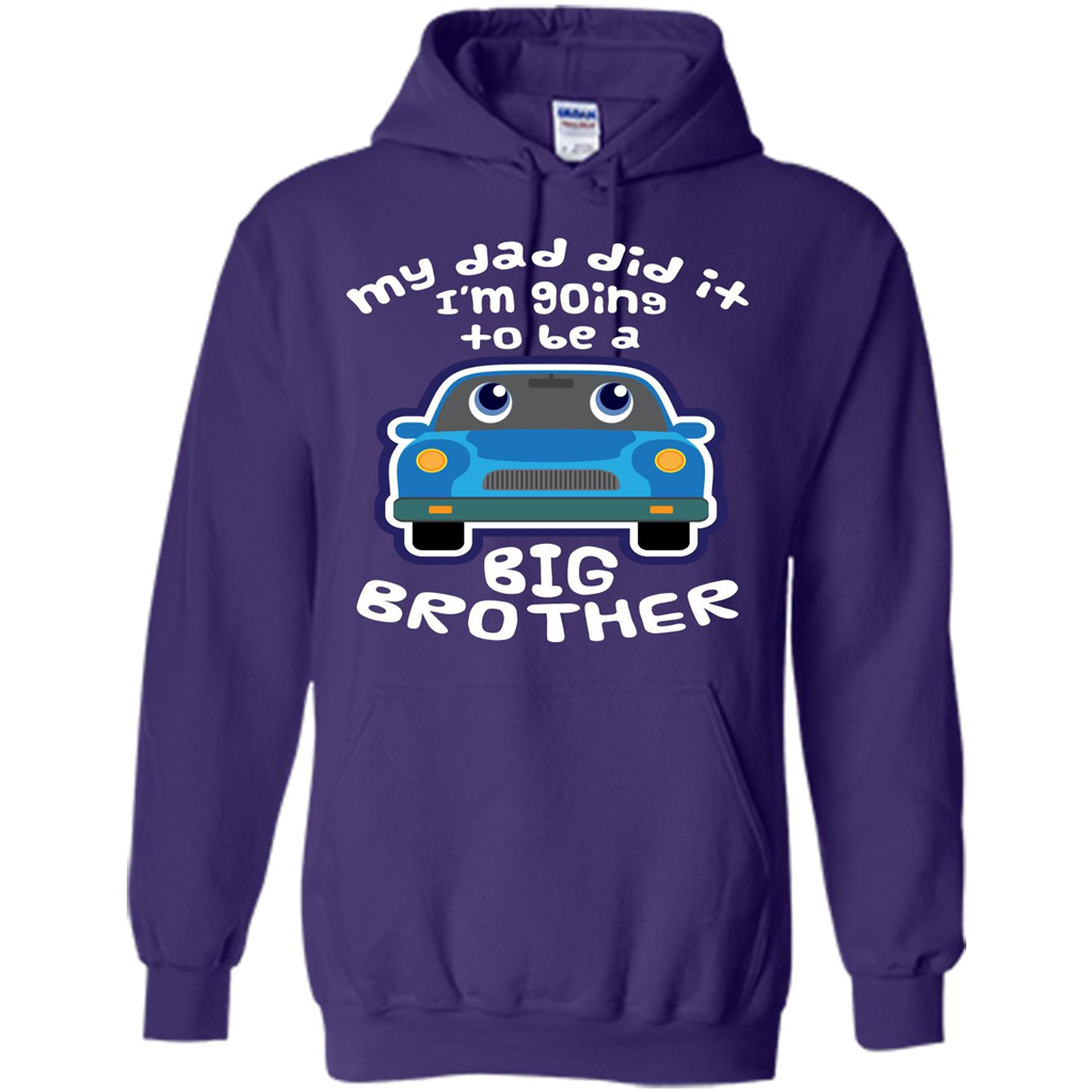 Daddy Car T-shirt My Dad Did It Im Going To Be A Big Brother Purple