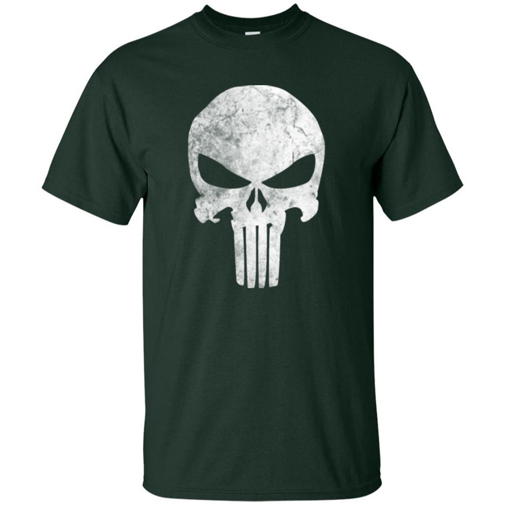 Punisher Skull Grunge T-shirt Forest Green
