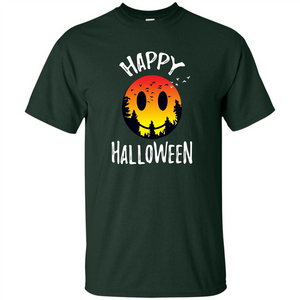 Cute Halloween T-shirt Spooky Camp Happy Face Emoji T-shirt