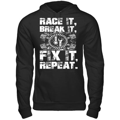 Race It, Break It, Fix It, Repeat Gildan - Pullover Hoodie Black