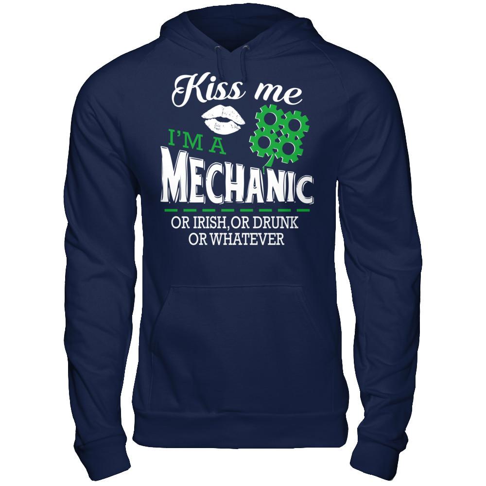 Kiss Me I‰۪m A Mechanic Or Irish Or Drunk Or Whatever T-shirt Gildan - Pullover Hoodie Navy