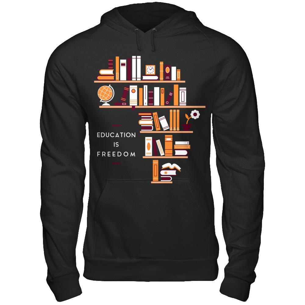 Education Is Freedom T-shirt Gildan - Pullover Hoodie Black