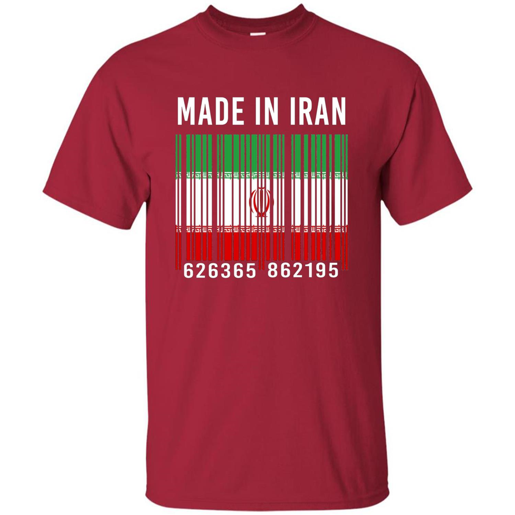 Iran Barcode T-Shirt Made In Iran T-shirt Cardinal