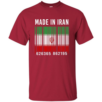 Iran Barcode T-Shirt Made In Iran T-shirt Cardinal