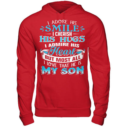 I Love That He Is My Son T-shirt Gildan - Pullover Hoodie Red
