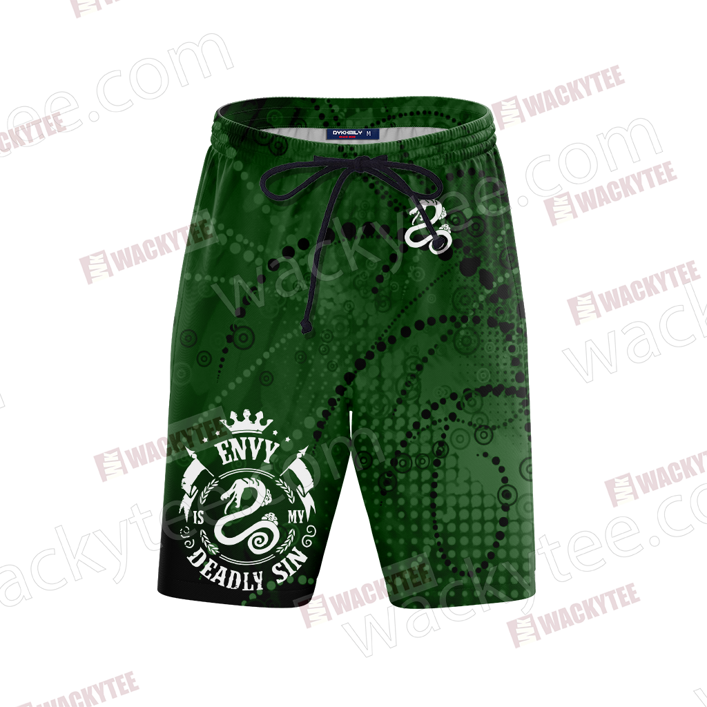 The Seven Deadly Sins - Envy 3D Beach Shorts