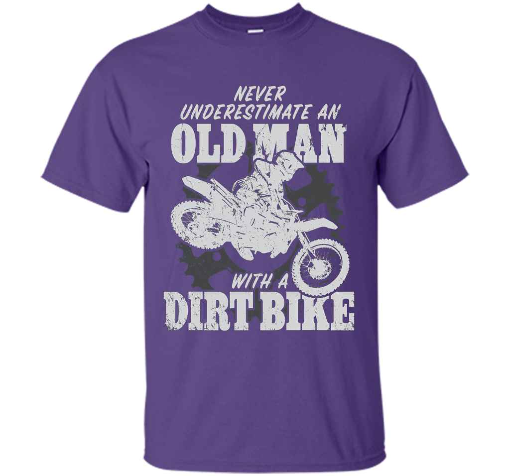 Never Underestimate an Old Man with a Dirt Bike t-shirt MX cool shirt Purple