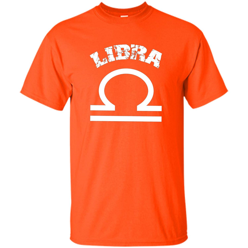 Libra T-shirt Libra Symbol Zodiac October Birthday T-shirt Orange