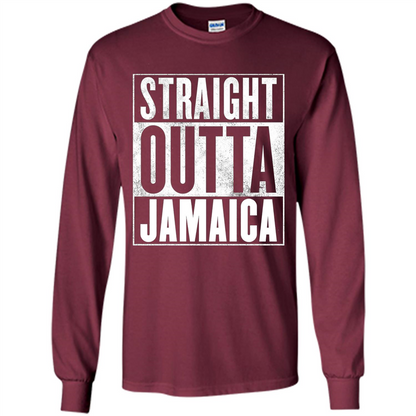 Jamaica T-Shirt - Straight Outta Jamaica T-shirt Maroon