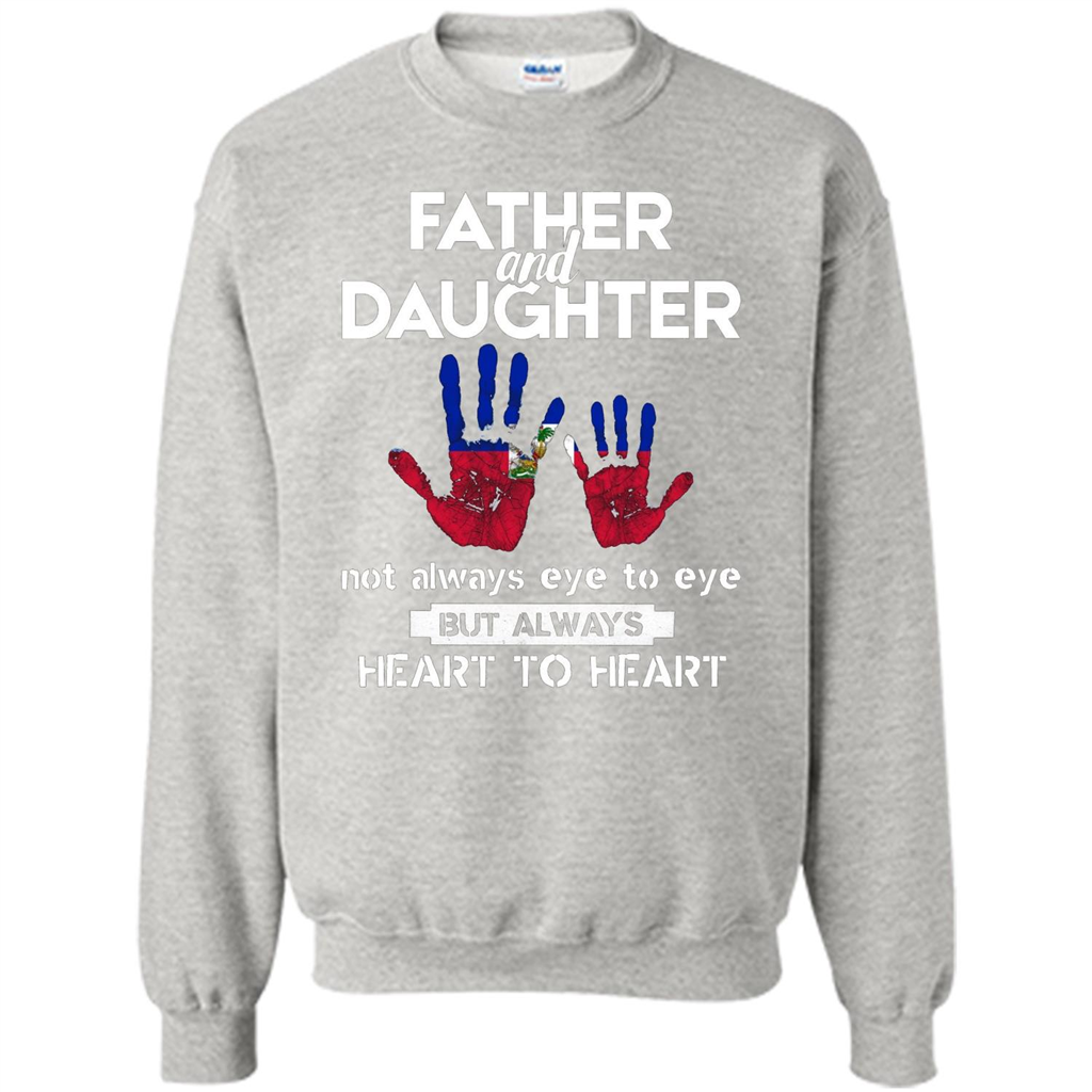 Father And Daughter Father's Day T-shirt Heart To Heart Ash