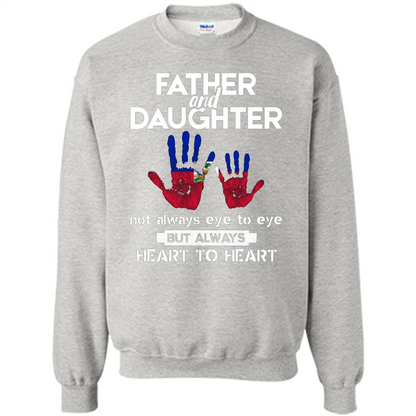 Father And Daughter Father's Day T-shirt Heart To Heart Ash