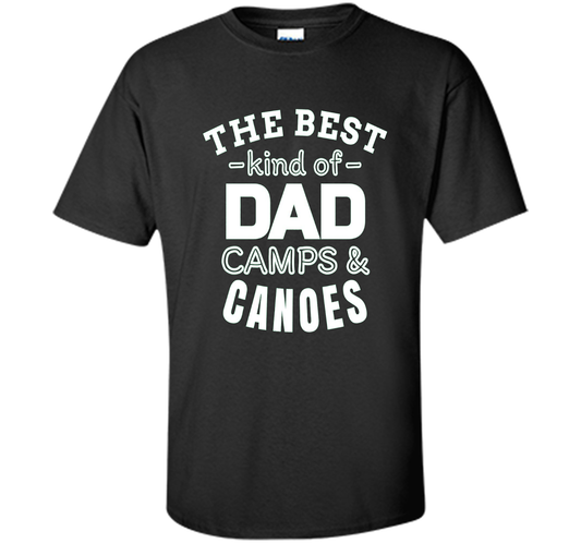 Men's Father's Day t shirt for Dad who camps and canoes t-shirt Black