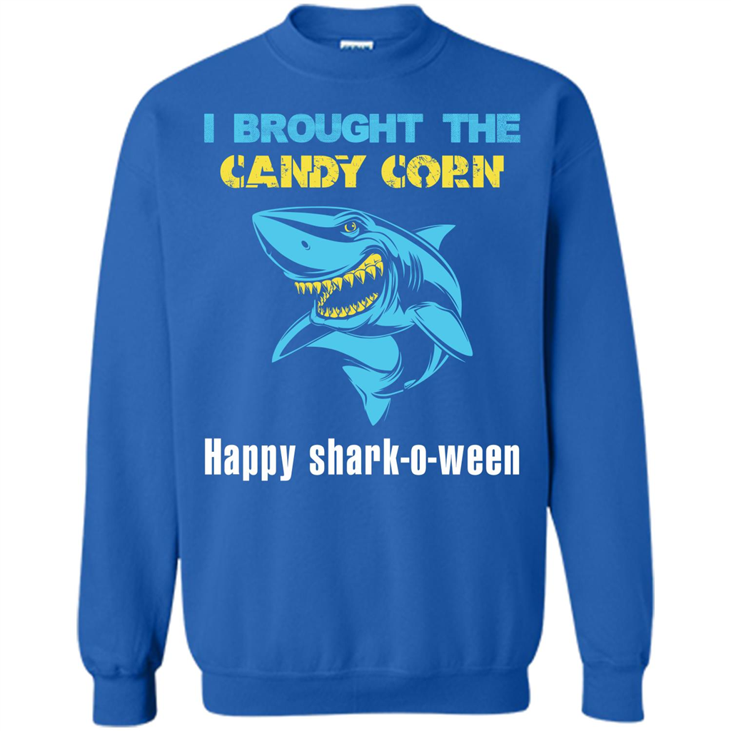 Shark T-shirt I Brought The Candy Corn Happy Shark-o-ween T-shirt Royal