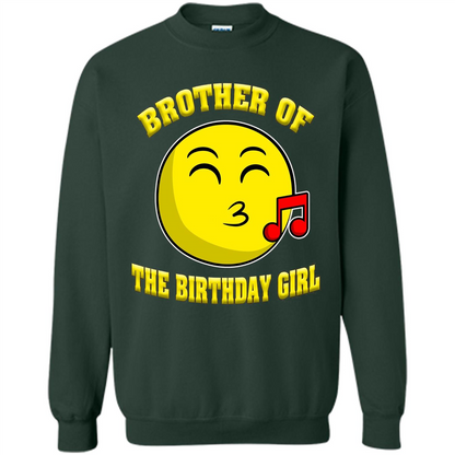 Brother Of The Birthday Girl Emoji T-shirt Forest Green