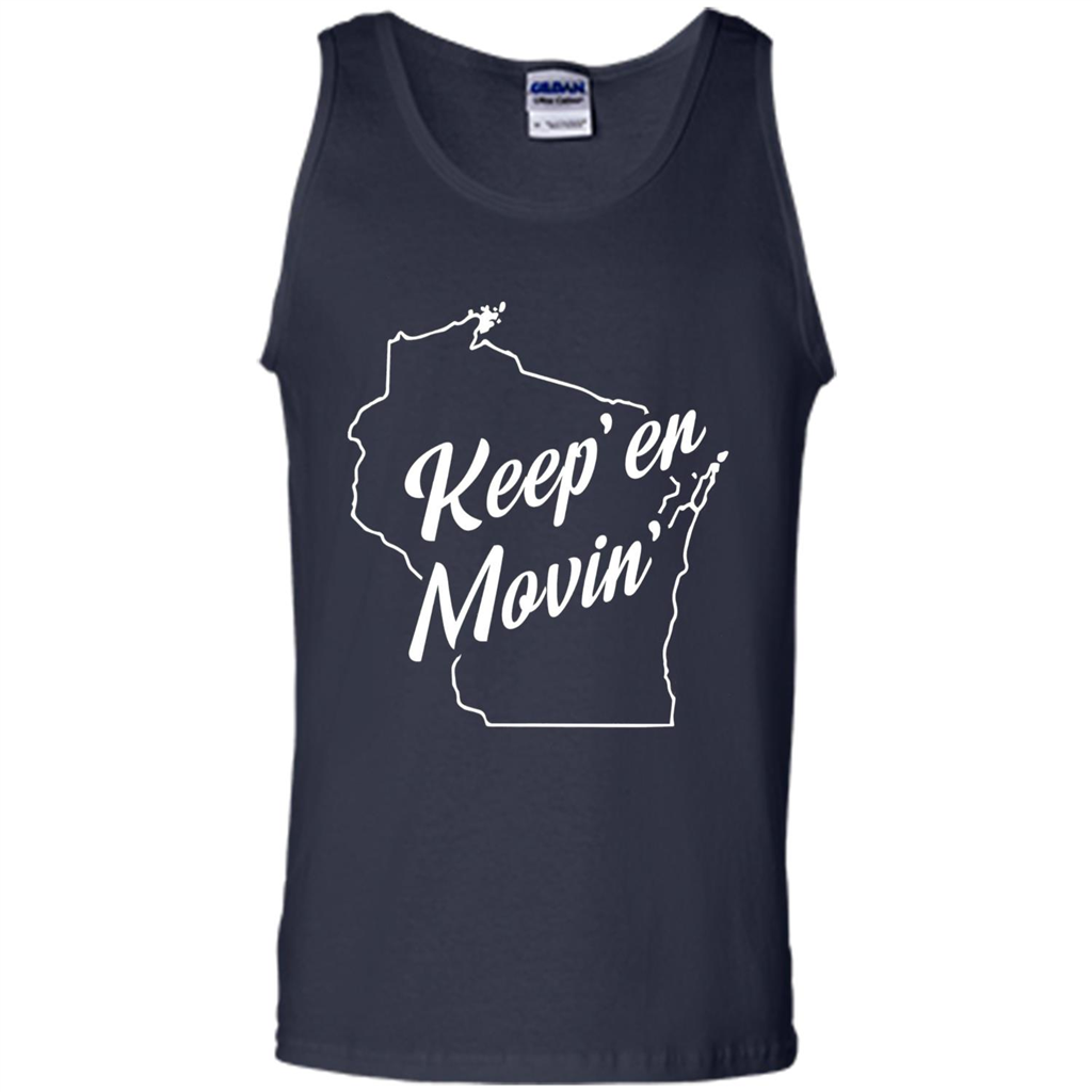 Keep Er Movin WI State T-Shirt Navy