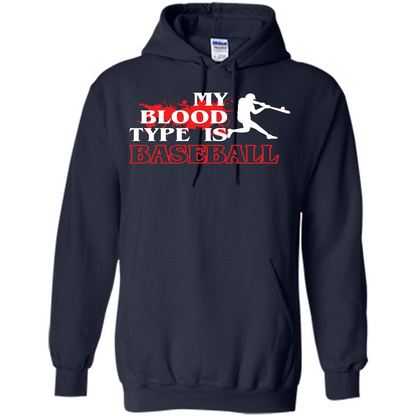 Baseball T-shirt My Blood Type Is Baseball Navy
