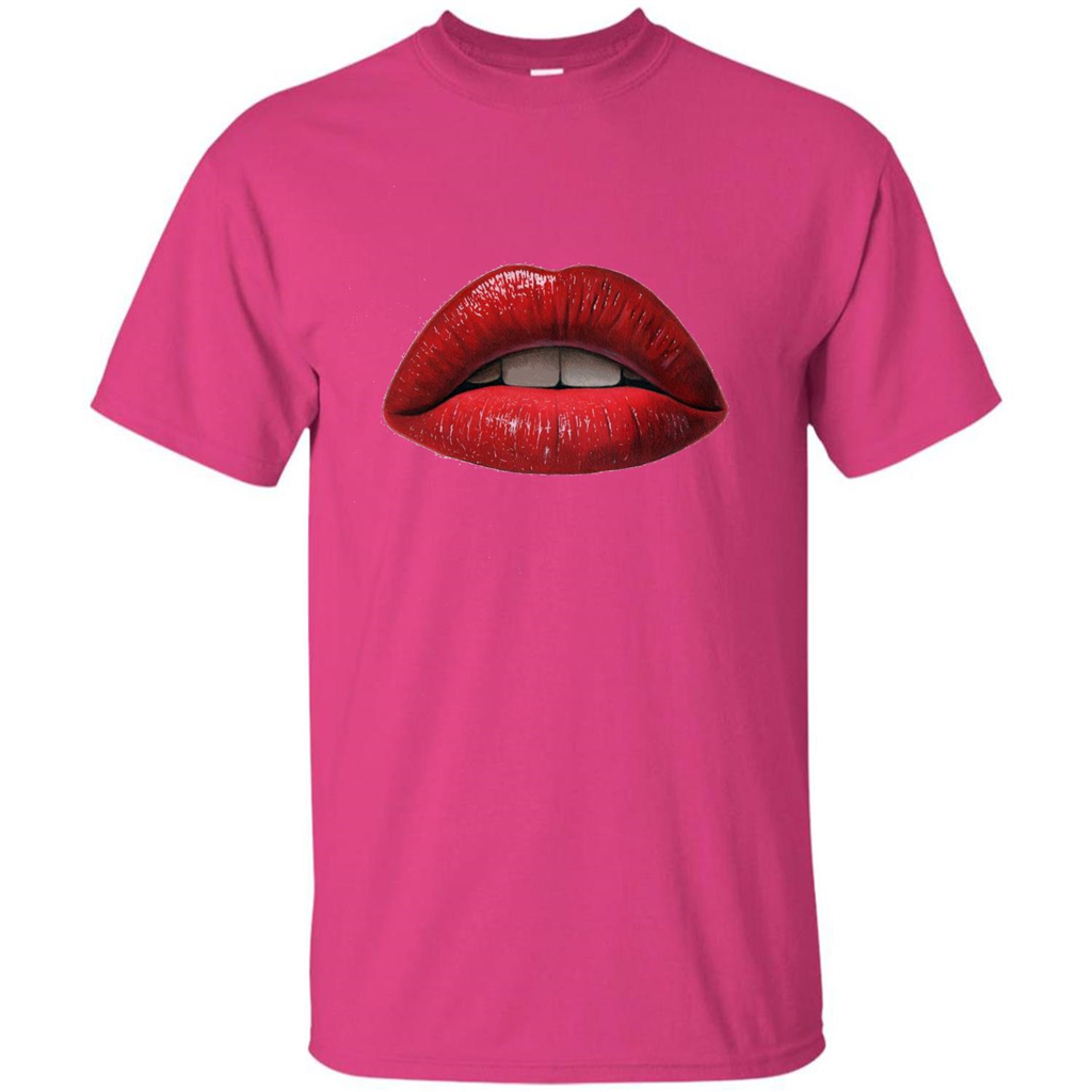 Red Lips T-shirt with Red Lips Art T-shirt Heliconia