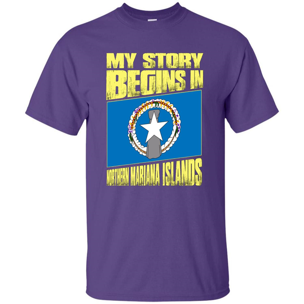 Story Begins In Northern Mariana Islands T-Shirt Purple