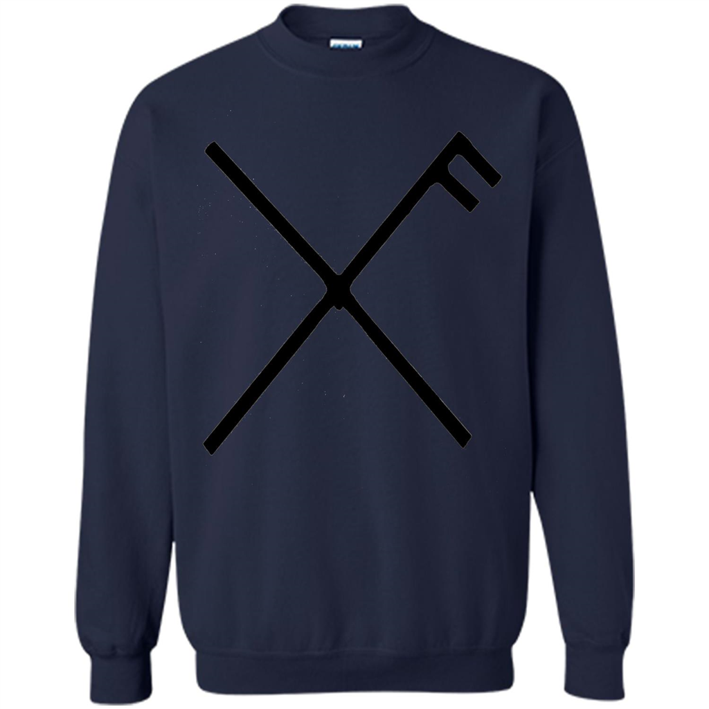 Gibu Auja T-Shirt Norse Viking Good Luck Symbol Odin Thor Navy