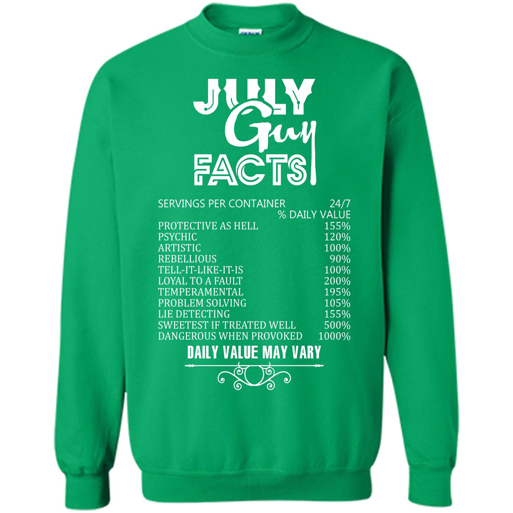 July Guy Facts T-shirt Irish Green