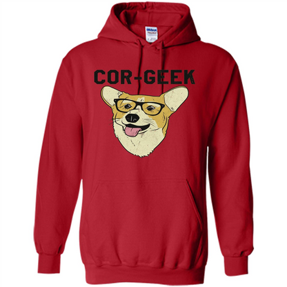 Cor-Geek Funny Corgi Nerd T-shirt Red
