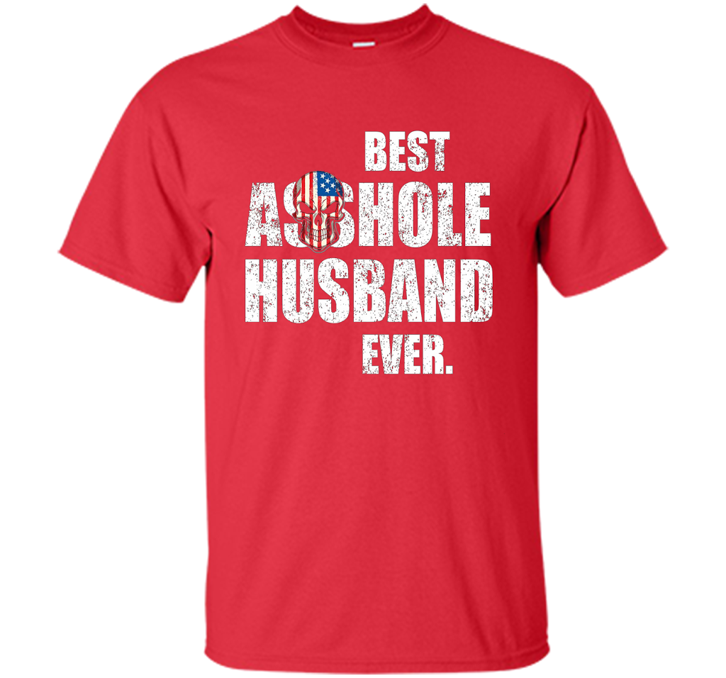 Mens Best Asshole Husband Ever T-shirt Funny Husband Red