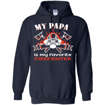 Firefighter Papa T-shirt My Papa Is My Favorite Firefighter Navy