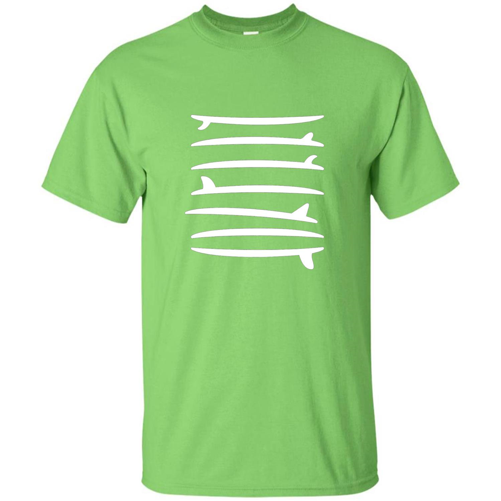 Surfing T-shirt The Longboard Single Fin Surfer T-shirt Lime