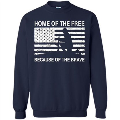Military T-shirt Home Of The Free Because Of The Brave Navy