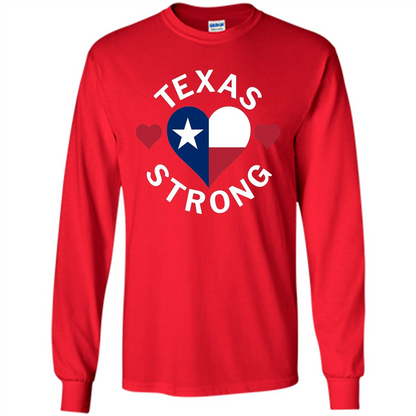 Texas Strong Hurricane Harvey Heart 2017 T-shirt Red