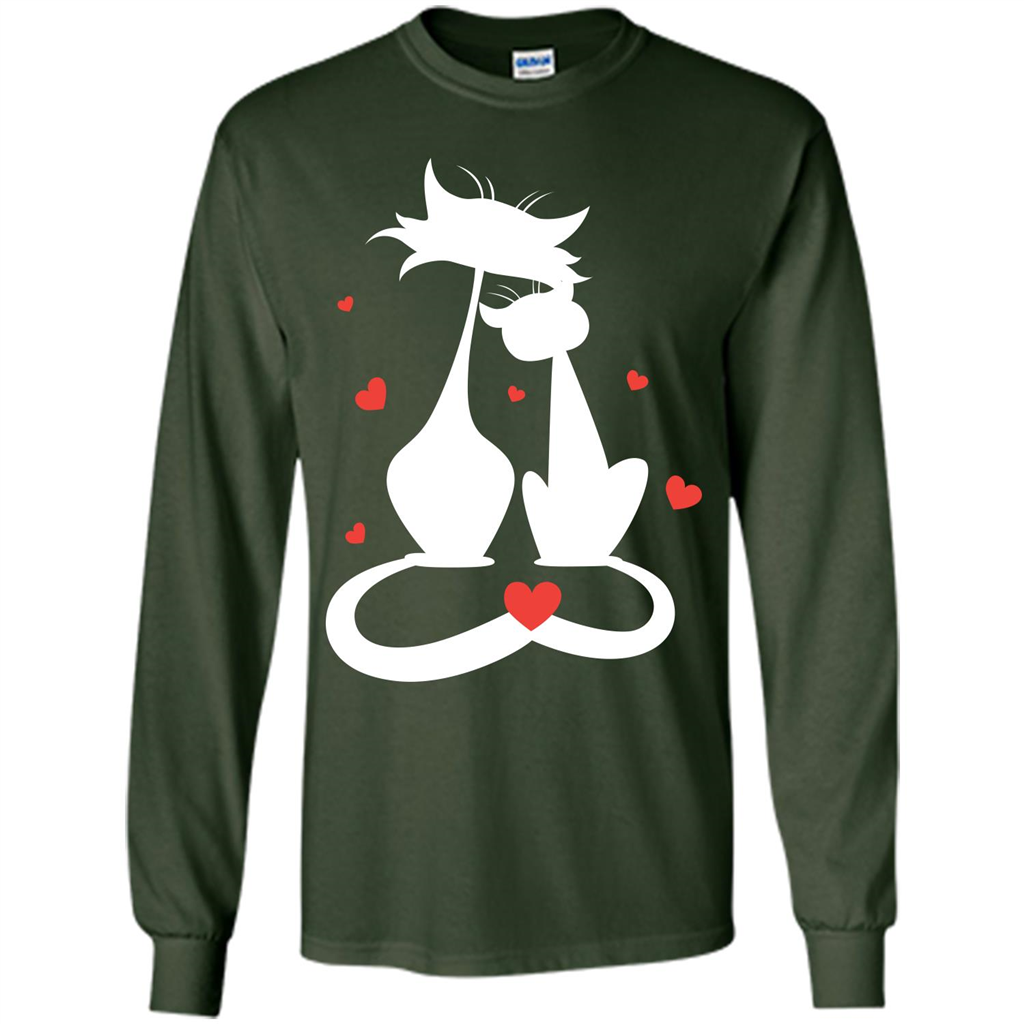 Cat Lover T-shirt Cat Couples Forest Green
