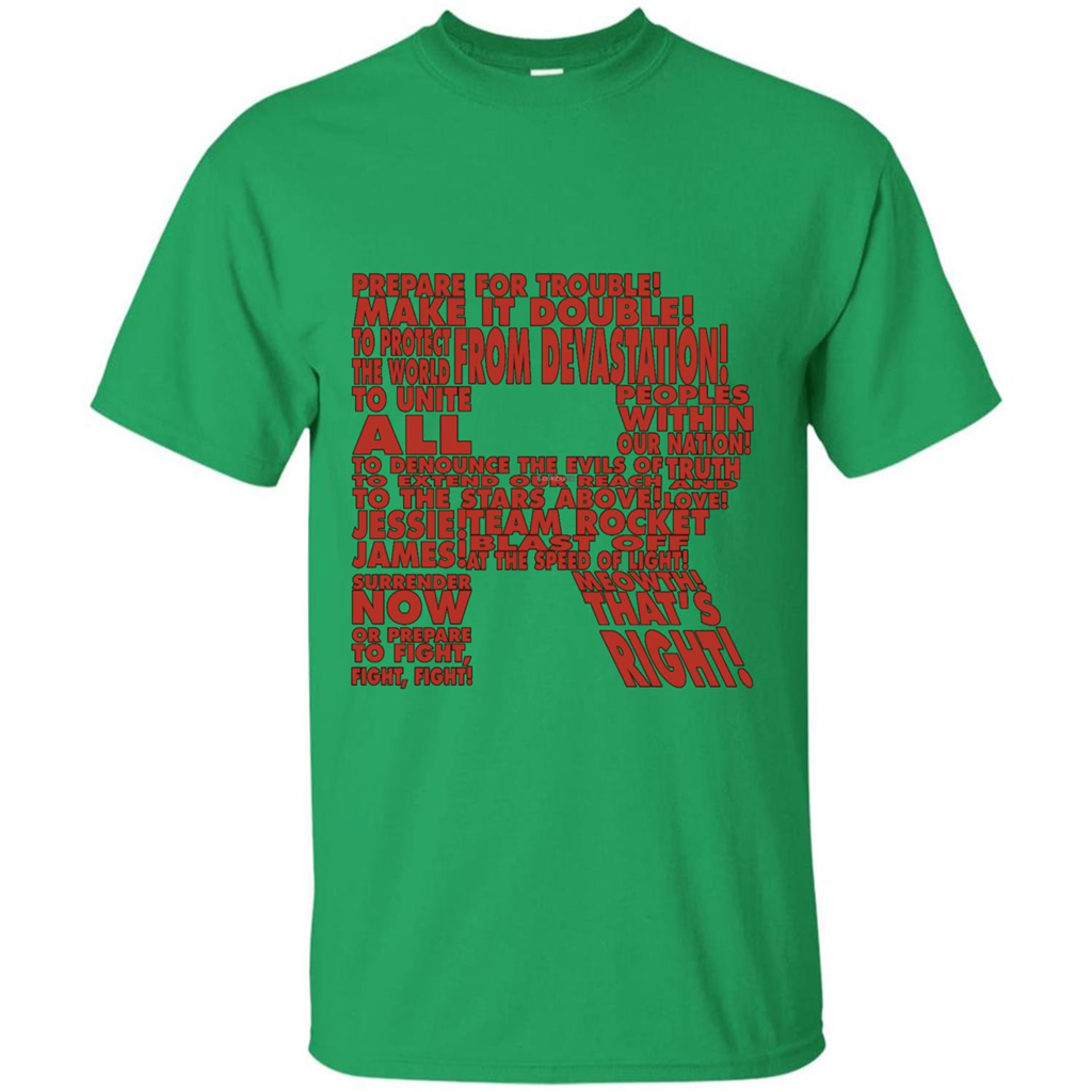 Team Rocket R T-shirt Prepare For Trouble Irish Green