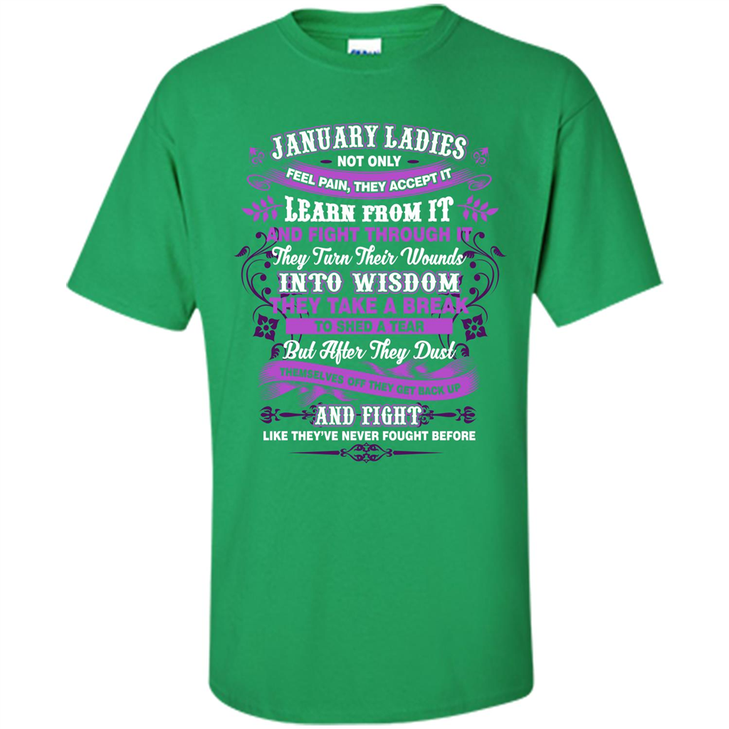 January Ladies T-shirt January Lady Facts Irish Green