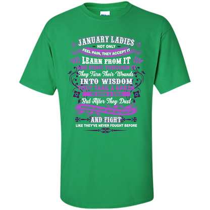 January Ladies T-shirt January Lady Facts Irish Green