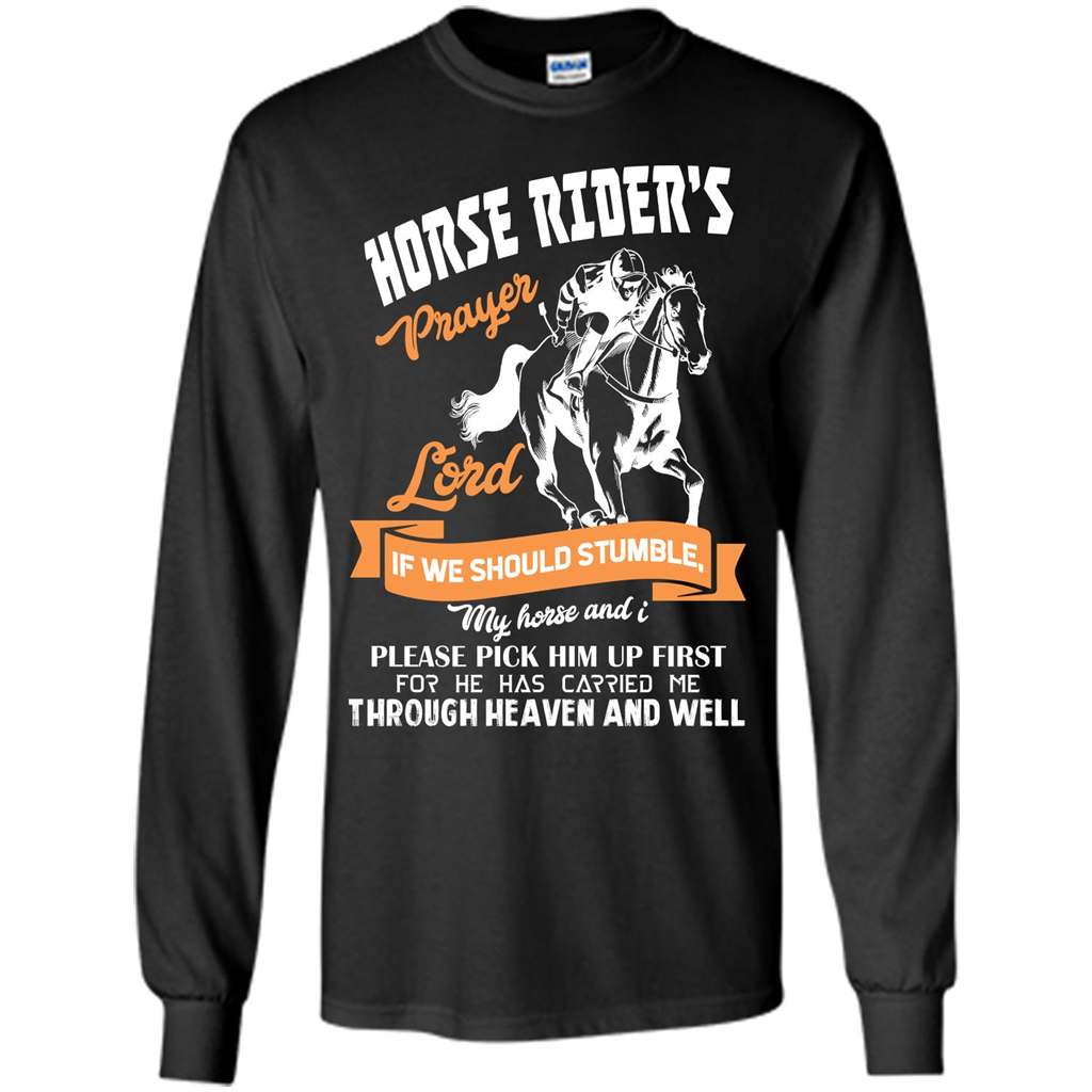 Horse Lovers T-shirt Horse Rider‰۪s Prayer Lord If We Should Stumble Black
