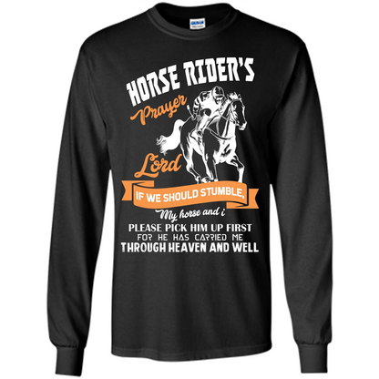 Horse Lovers T-shirt Horse Rider‰۪s Prayer Lord If We Should Stumble Black