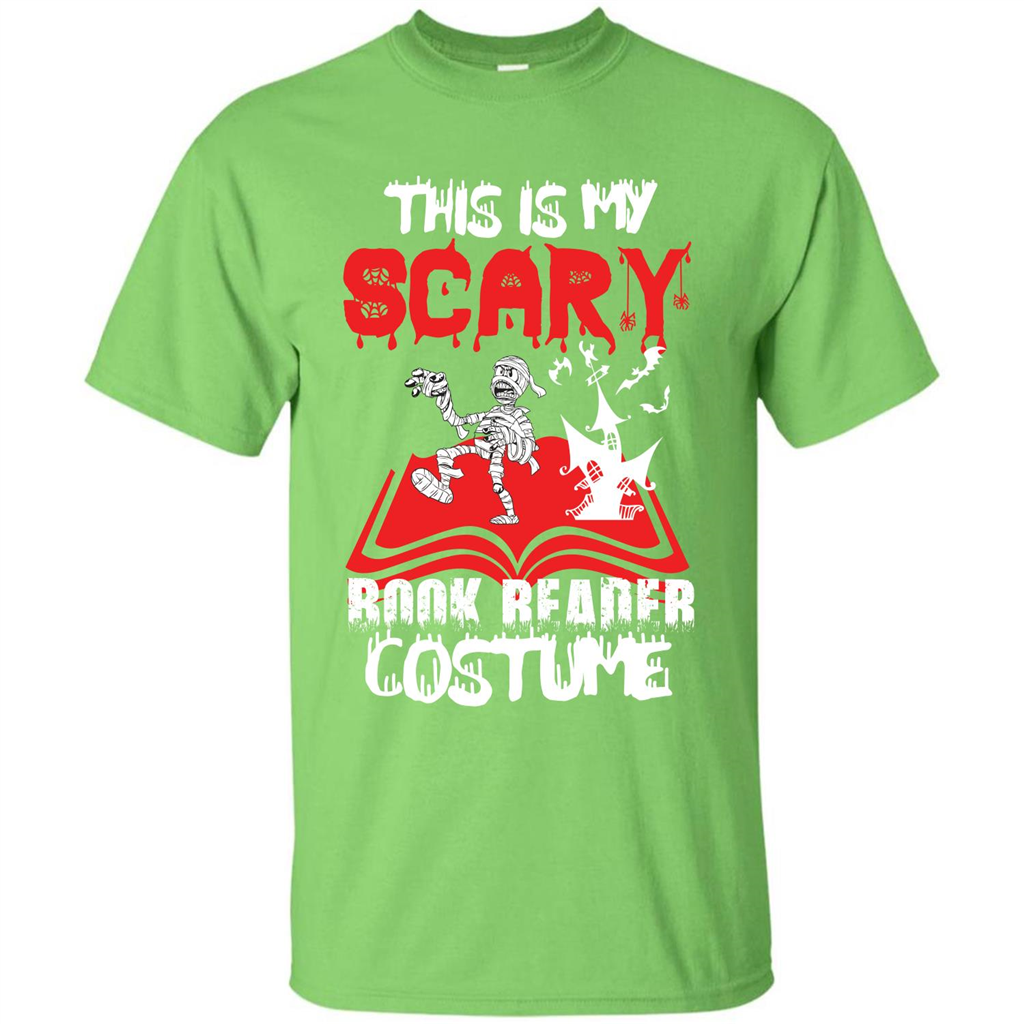 Halloween T-shirt This Is My Scary Book Reader Costume T-shirt Lime