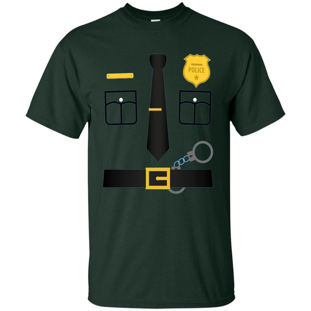 Policeman Costume T-Shirt Halloween Outfit T-shirt Forest Green